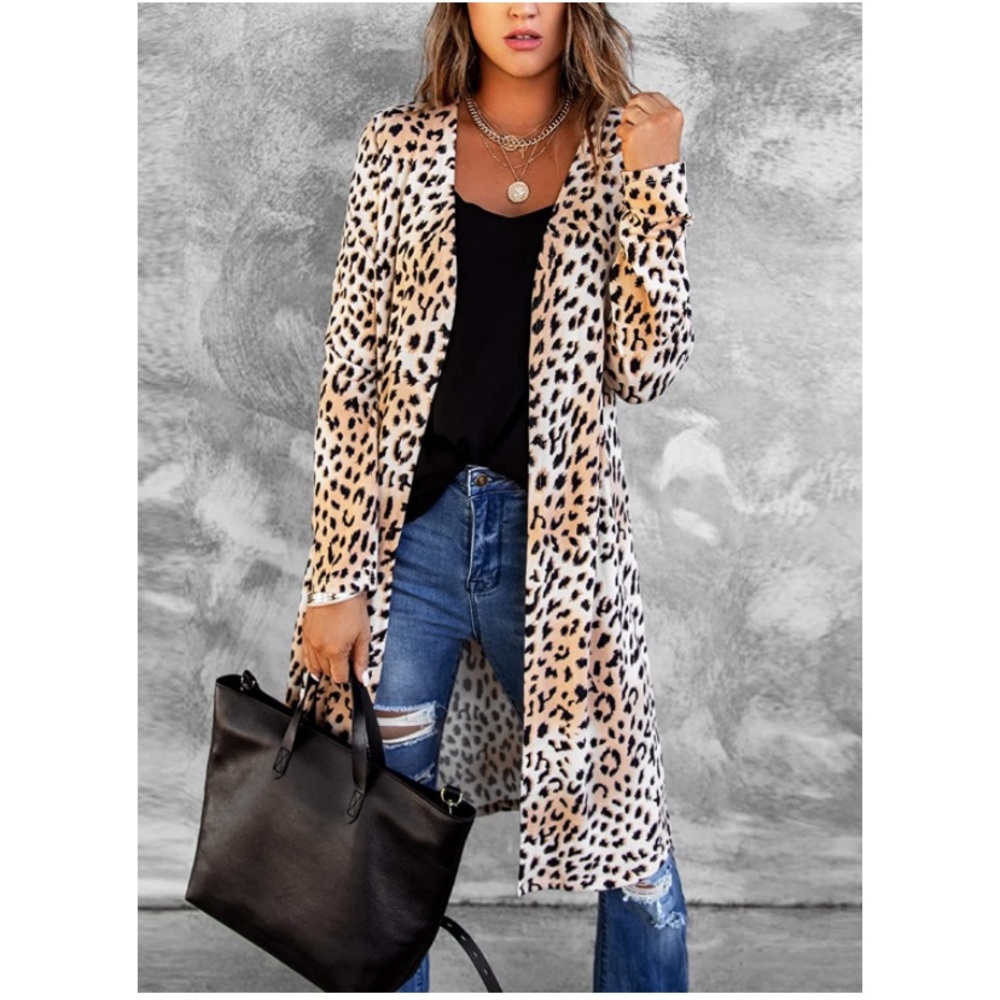 Leopard Print Long Cardigan